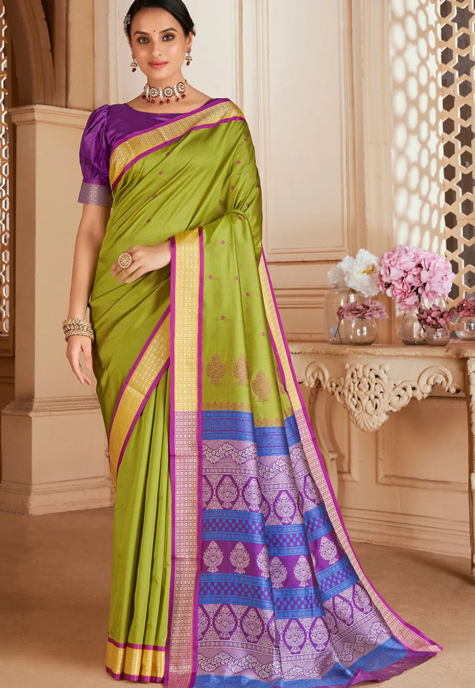 Kanchipuram Saree in Green
