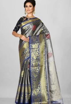 Kanchipuram Saree in Grey