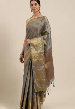 Kanchipuram Saree in Grey