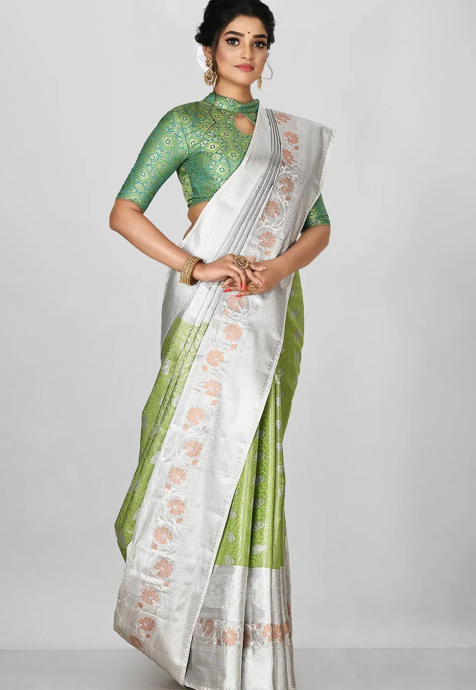 Kanchipuram Saree in Light Green
