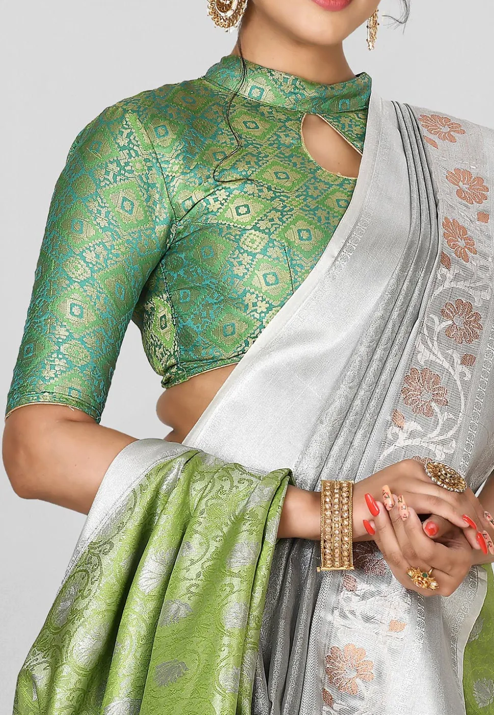 Kanchipuram Saree in Light Green
