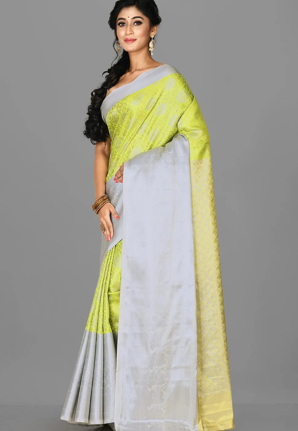 Kanchipuram Saree in Light Green