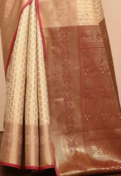Kanchipuram Saree in Light Beige