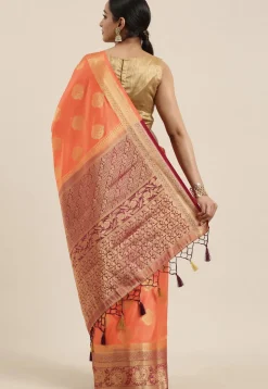 Kanchipuram Saree in Light Orange