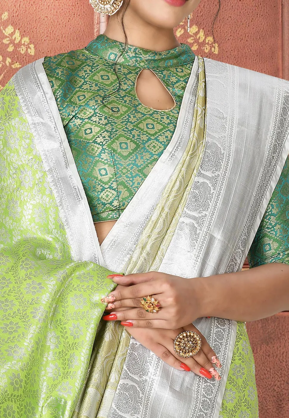 Kanchipuram Saree in Light Green