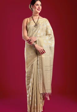 Kanchipuram Saree in Light Beige