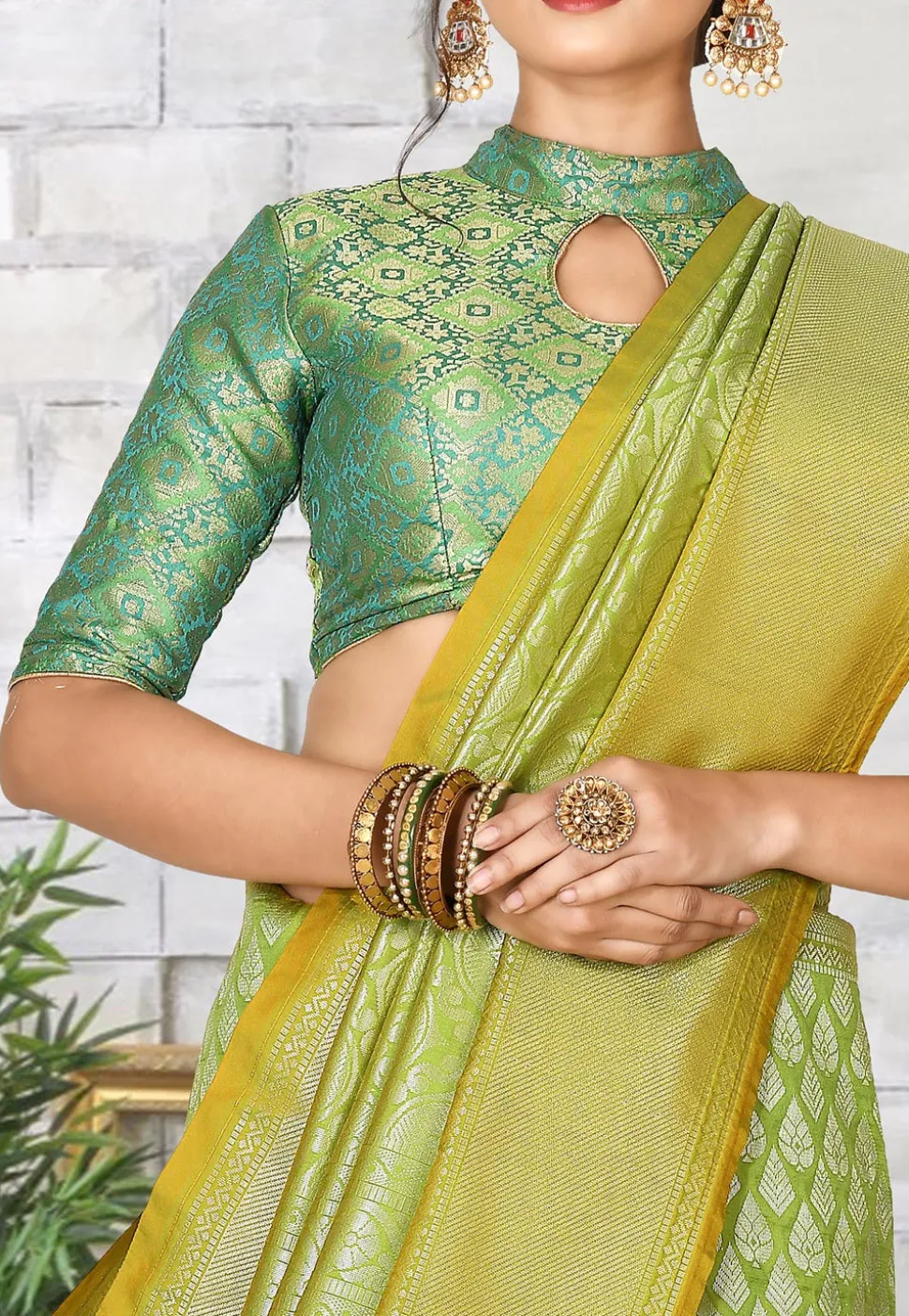 Kanchipuram Saree in Light Green
