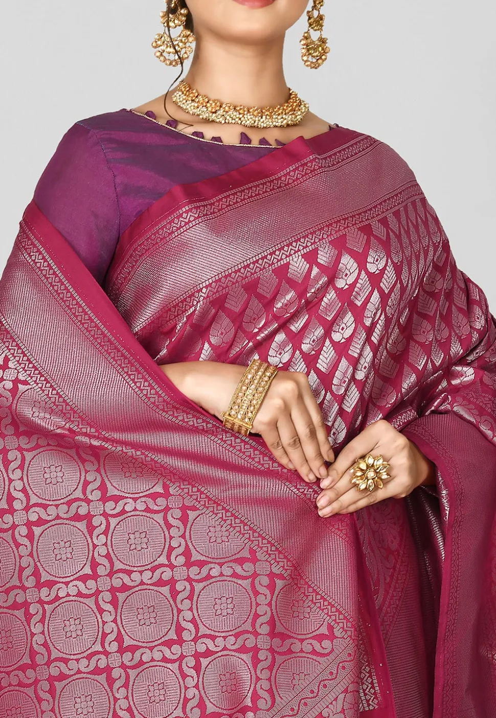 Kanchipuram Saree in Maroon