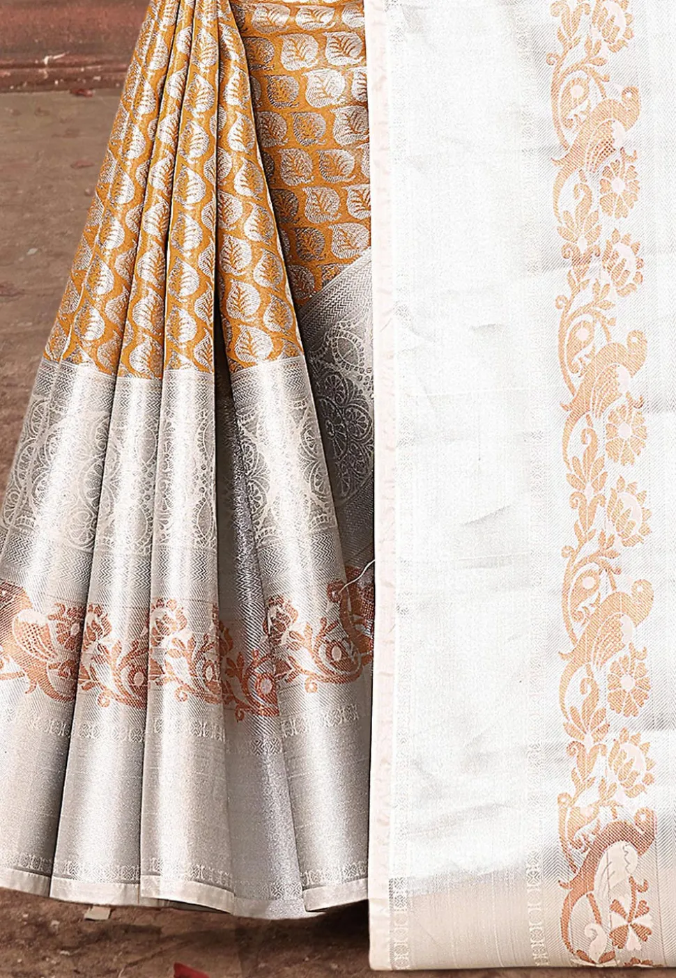 Kanchipuram Saree in Mustard