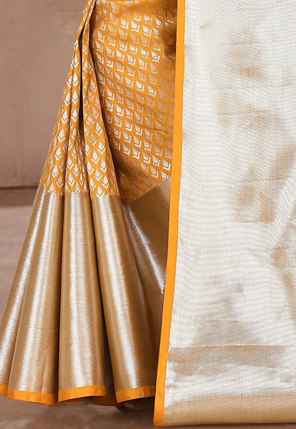 Kanchipuram Saree in Mustard