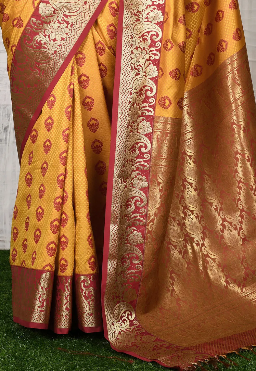 Kanchipuram Saree in Mustard