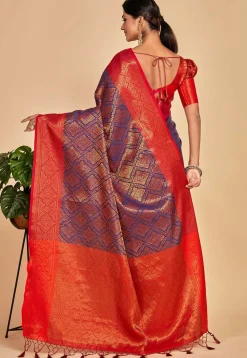 Kanchipuram Saree in Navy Blue