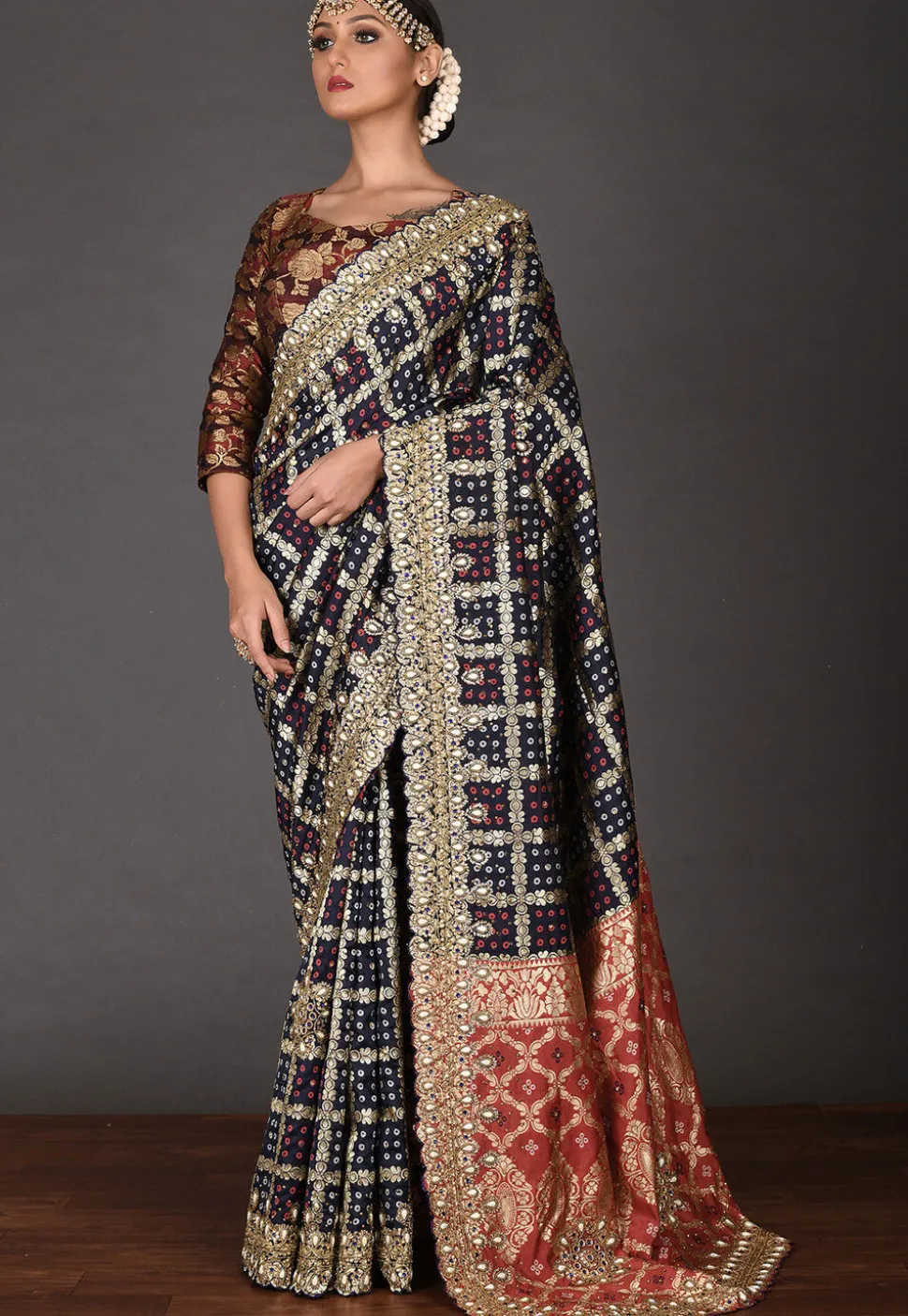 Kanchipuram Saree in Navy Blue