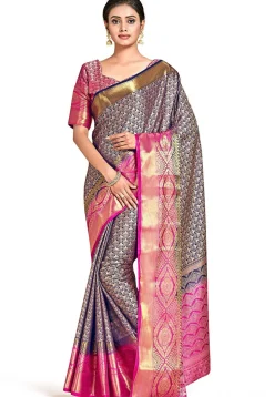 Kanchipuram Saree in Navy Blue