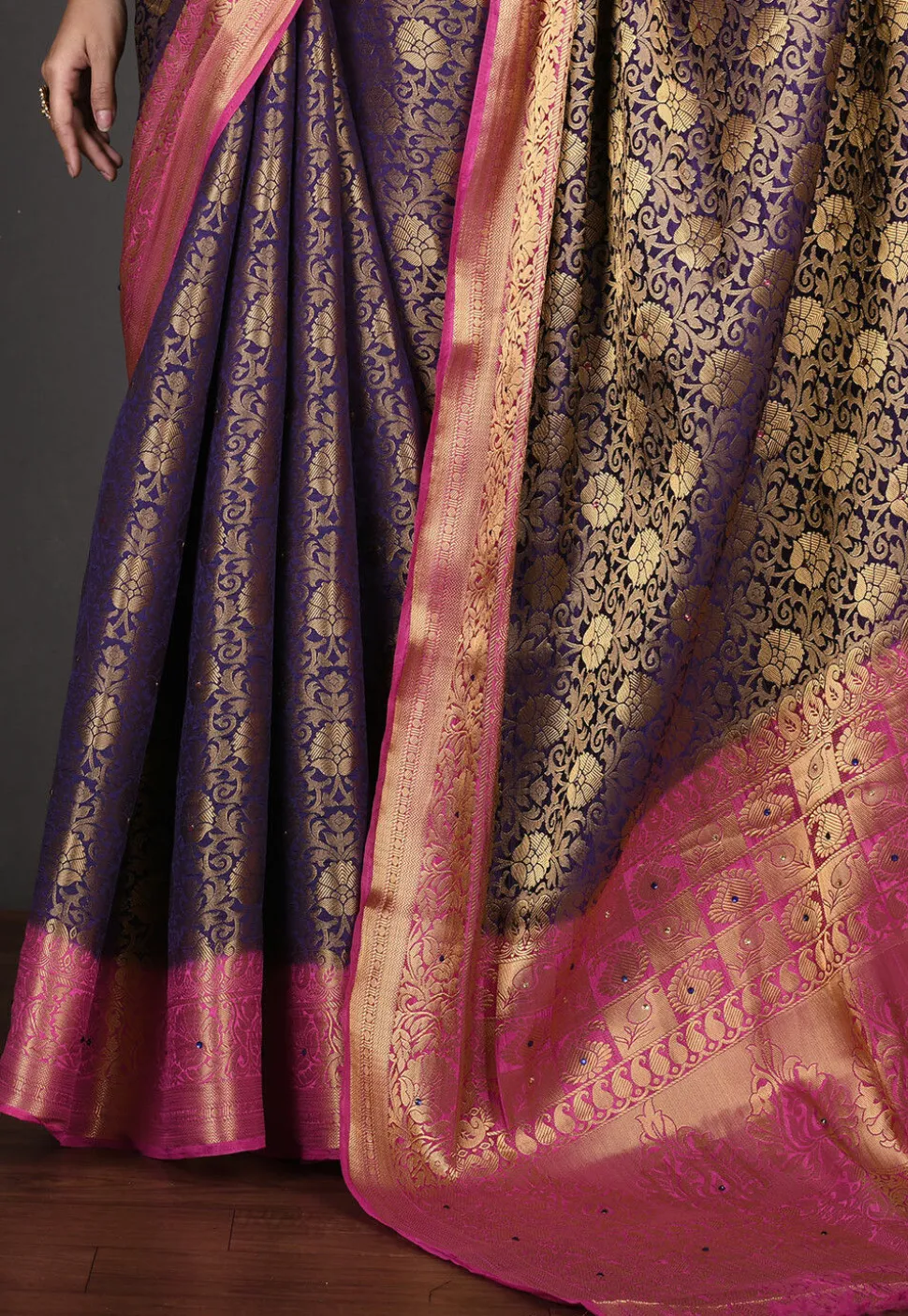 Kanchipuram Saree in Navy Blue