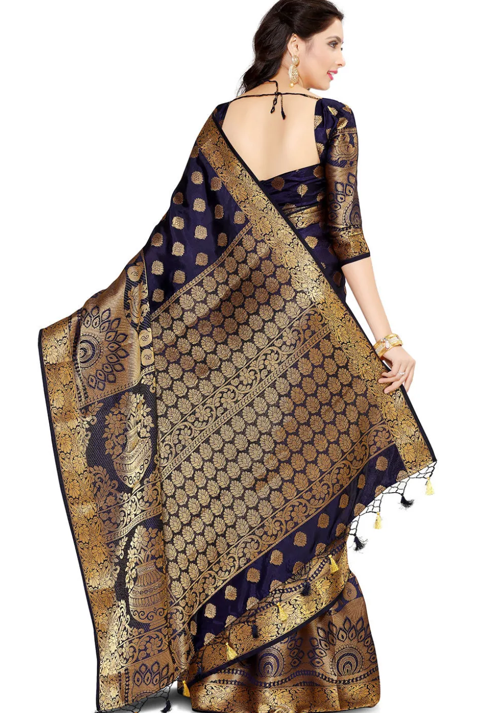 Kanchipuram Saree in Navy Blue