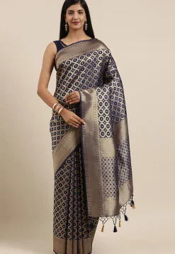 Kanchipuram Saree in Navy Blue