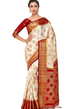 Kanchipuram Saree in Off White