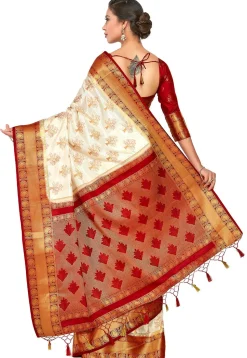 Kanchipuram Saree in Off White