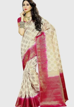 Kanchipuram Saree in Off White