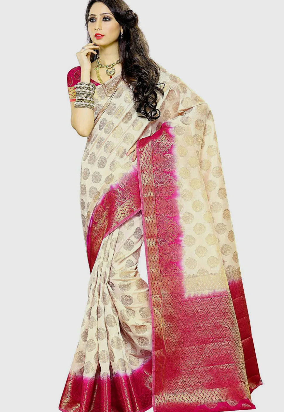 Kanchipuram Saree in Off White