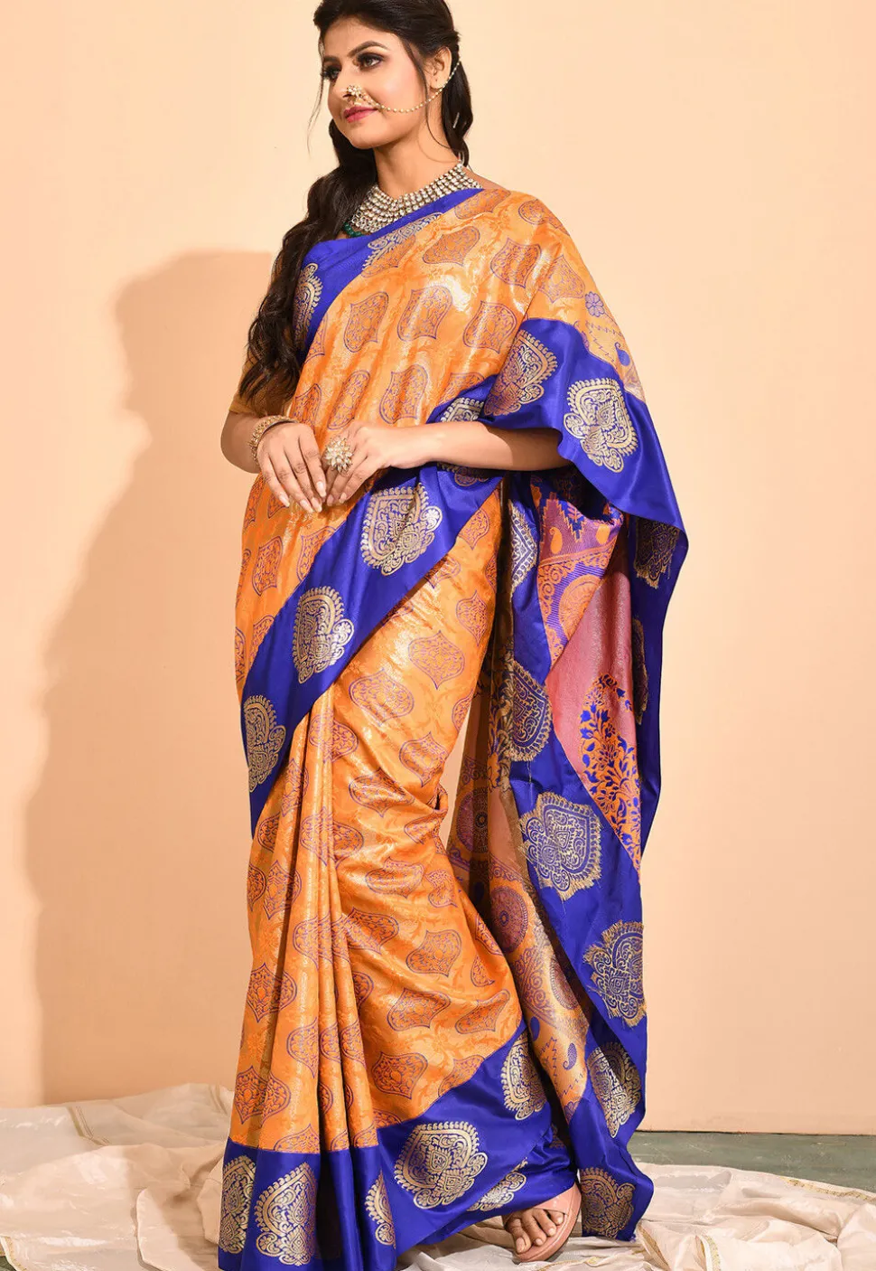 Kanchipuram Saree in Orange