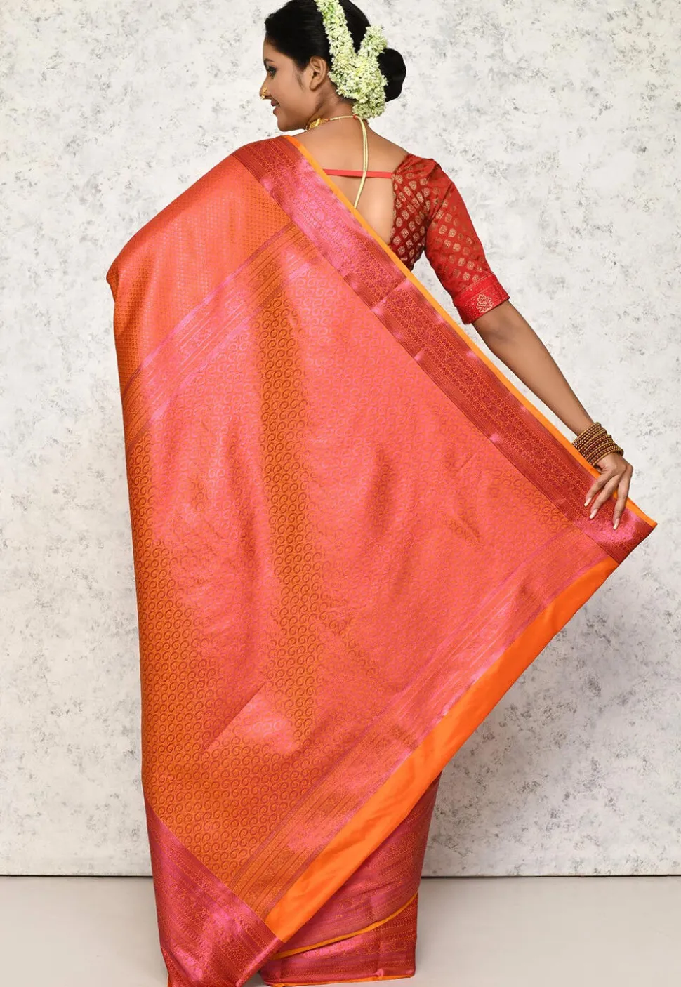 Kanchipuram Saree in Orange