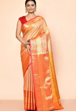 Kanchipuram Saree in Orange