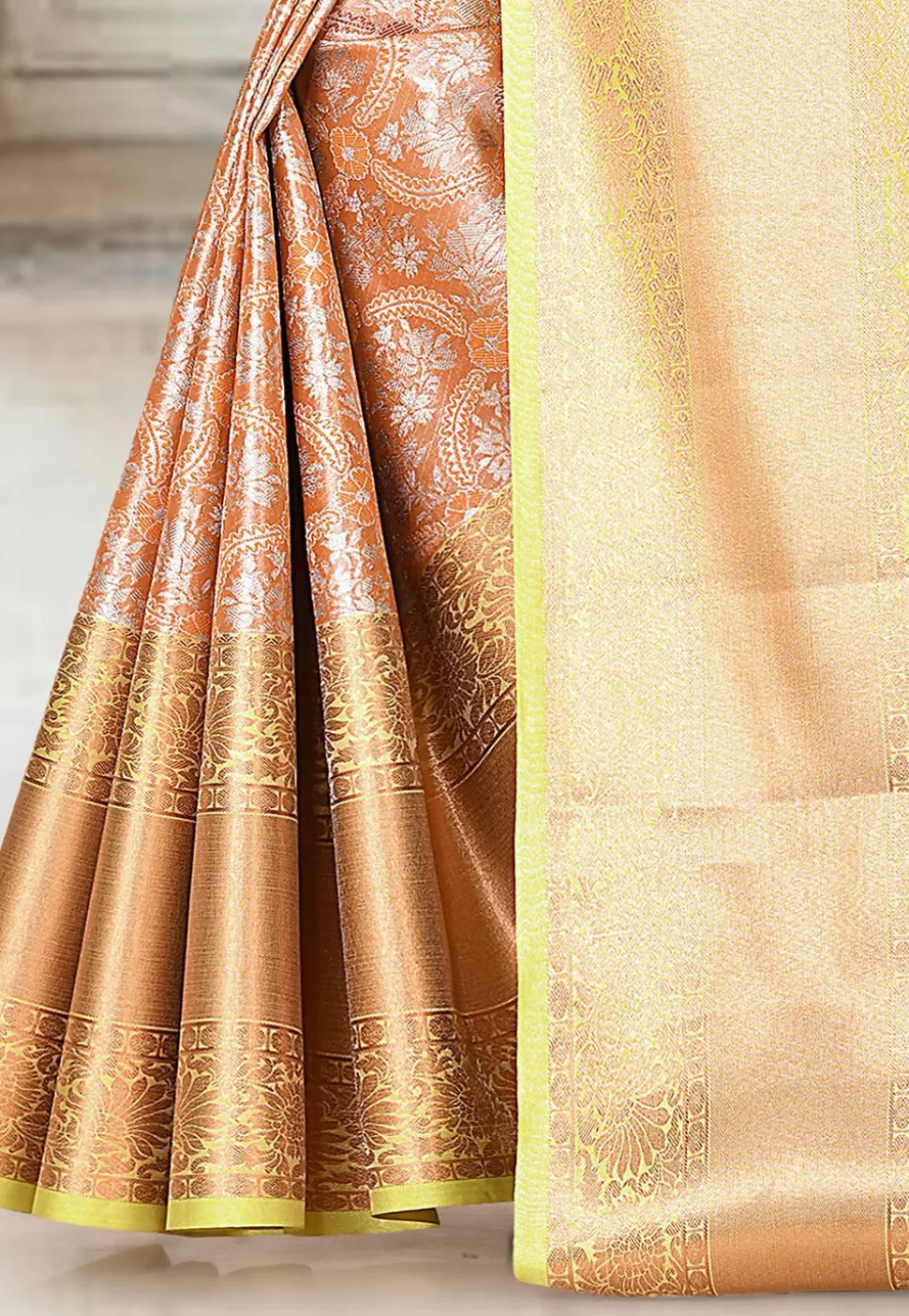 Kanchipuram Saree in Orange