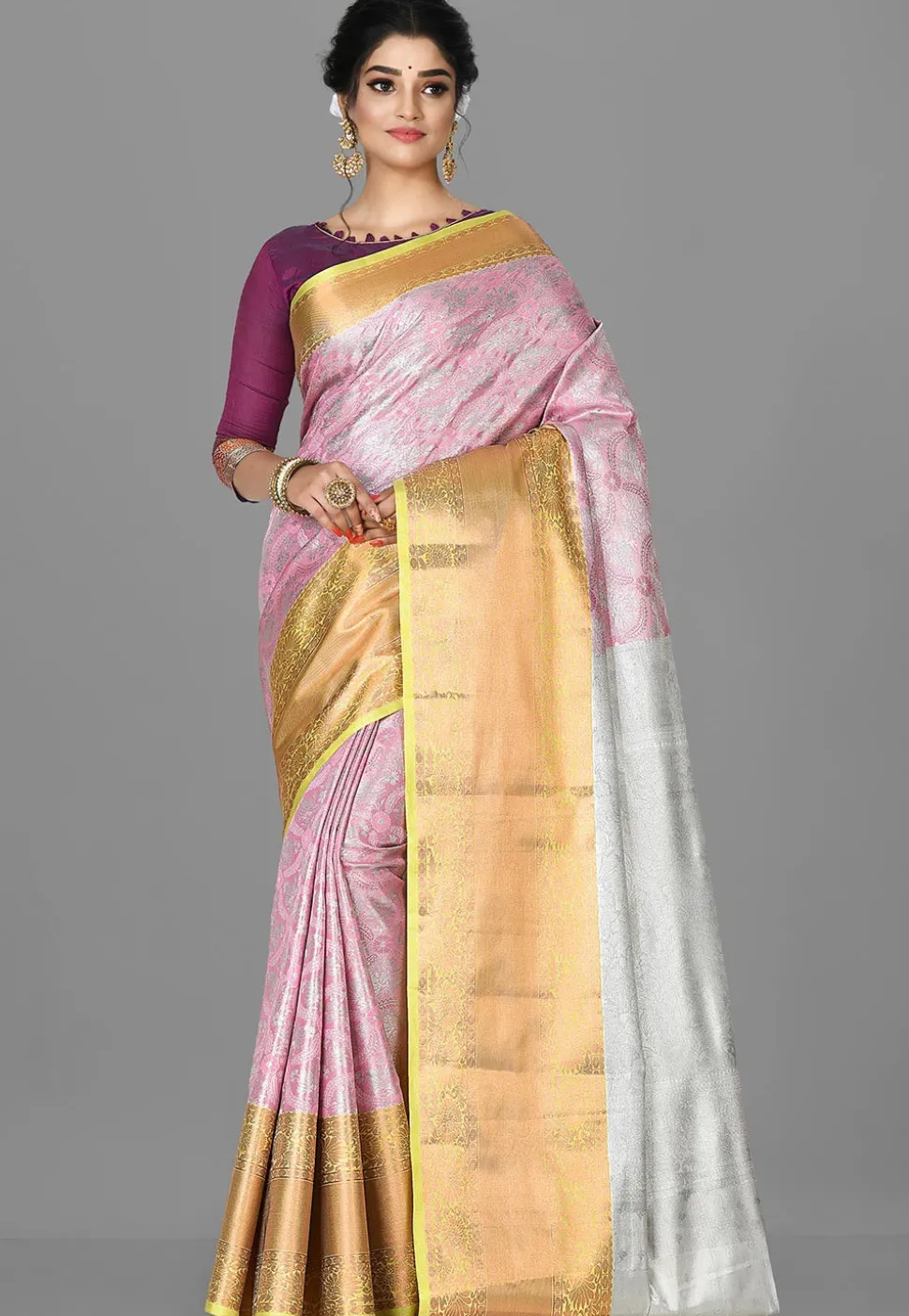 Kanchipuram Saree in Pink