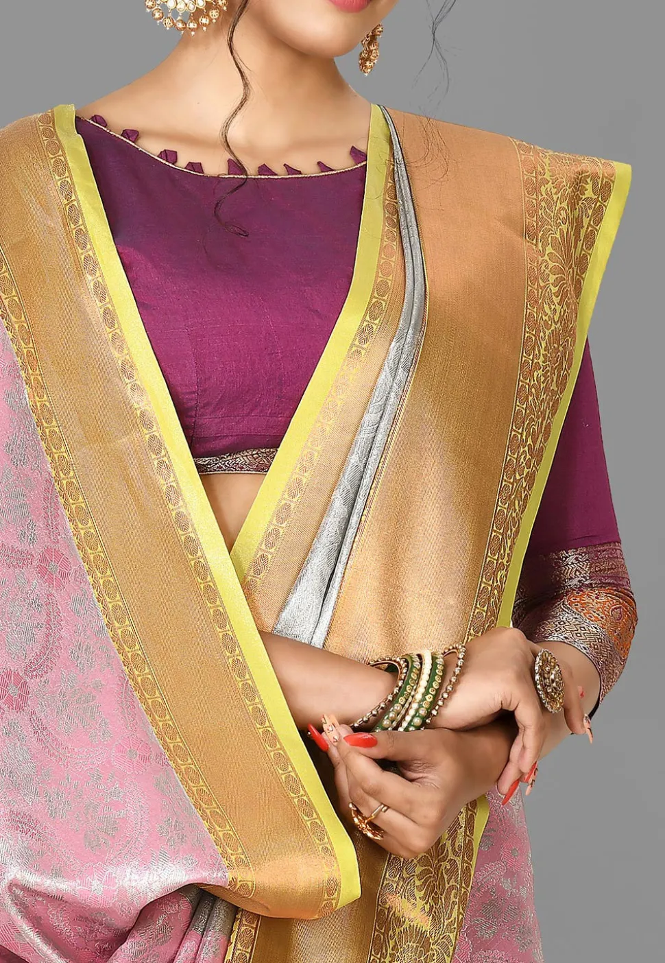 Kanchipuram Saree in Pink