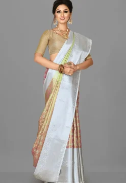 Kanchipuram Saree in Pink and Golden
