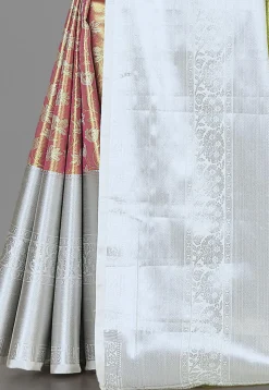Kanchipuram Saree in Pink and Golden