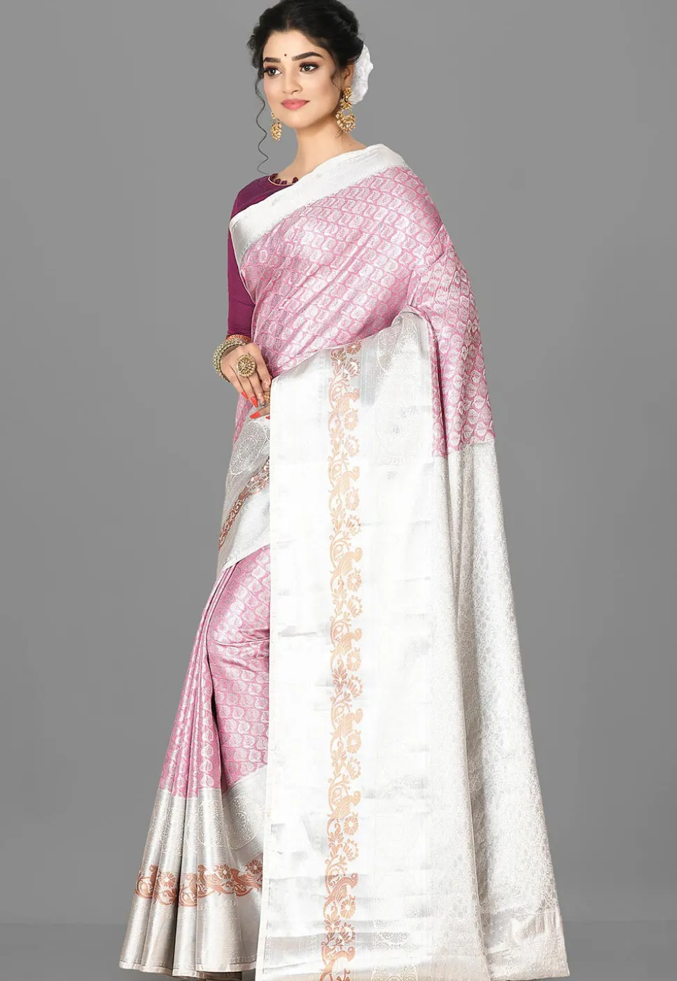 Kanchipuram Saree in Pink