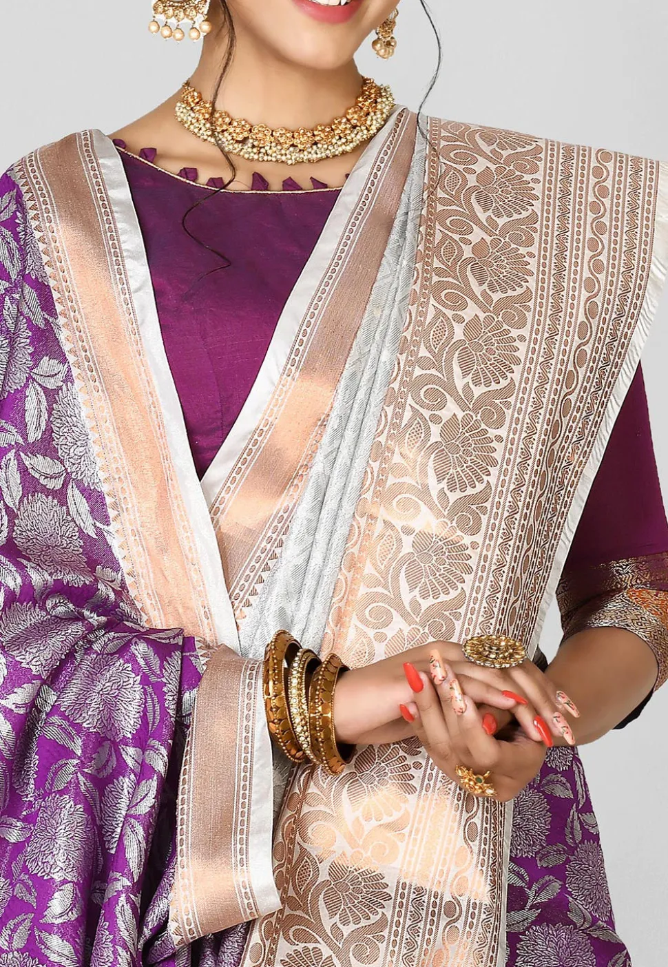 Kanchipuram Saree in Purple