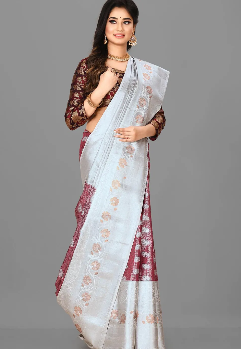 Kanchipuram Saree in Red