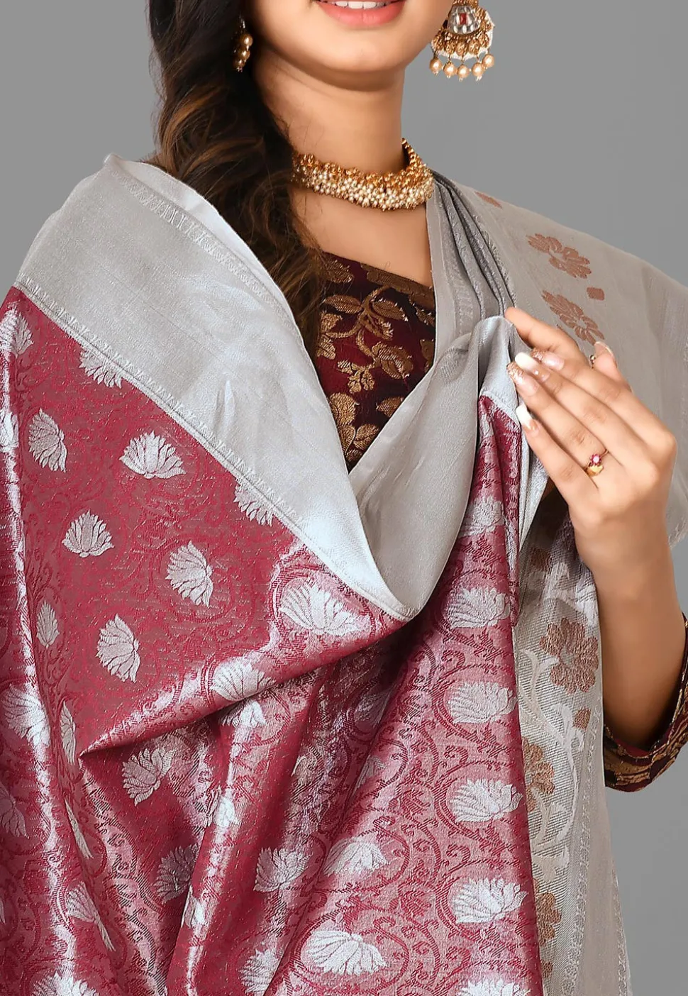 Kanchipuram Saree in Red