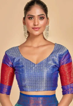 Kanchipuram Saree in Teal Blue