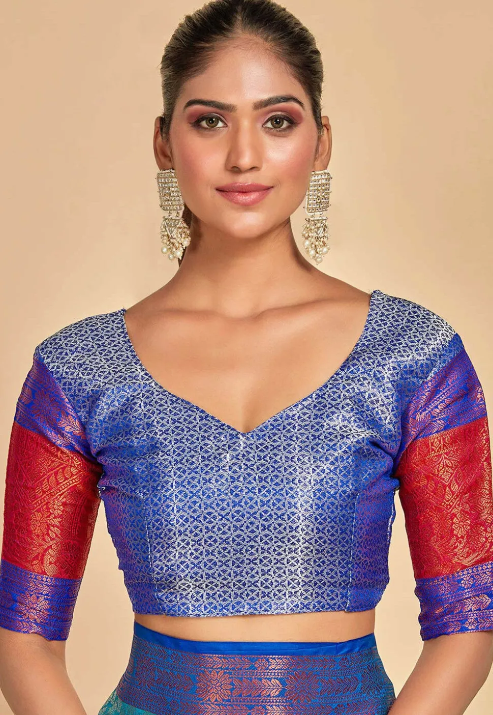 Kanchipuram Saree in Teal Blue