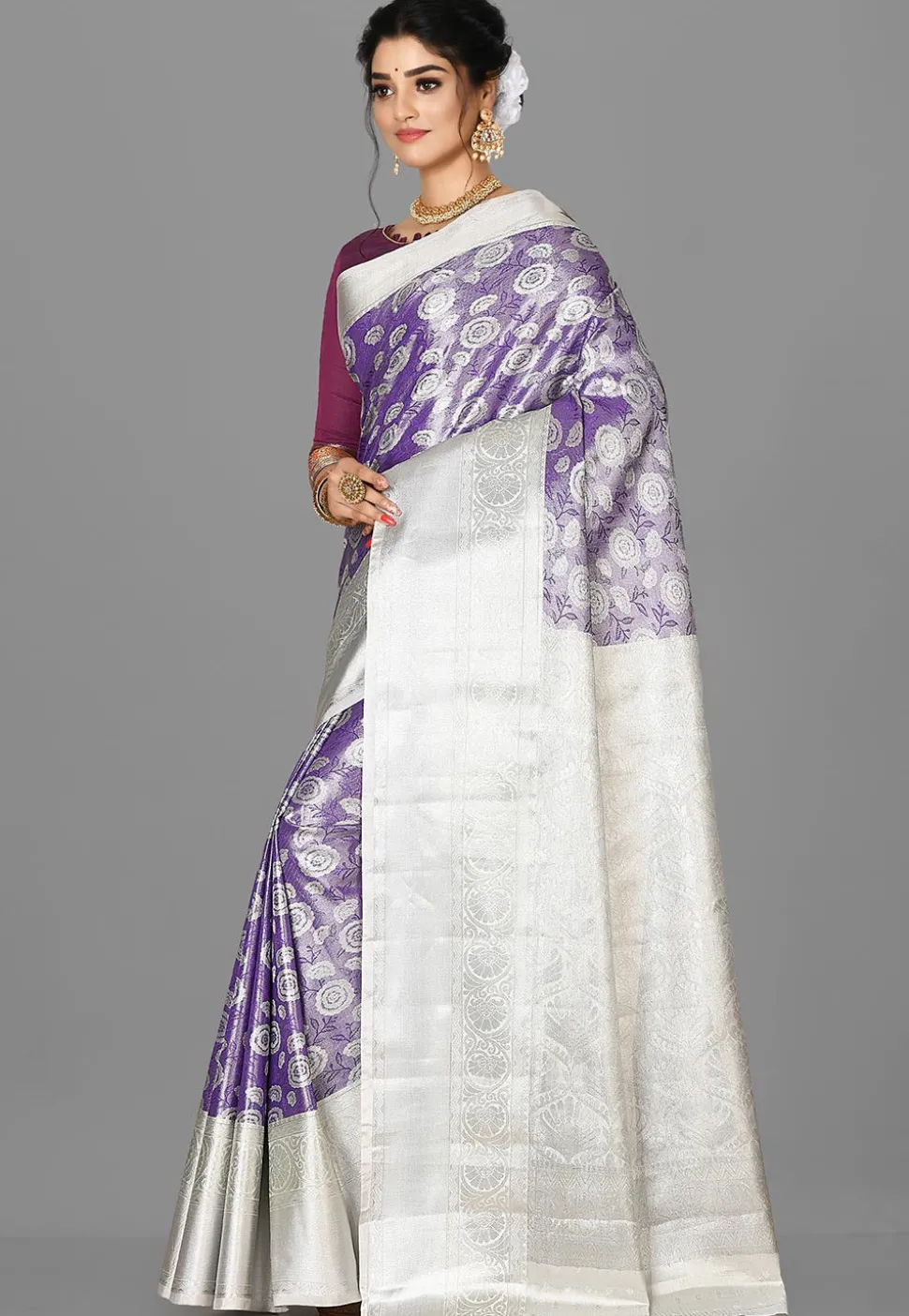 Kanchipuram Saree in Violet