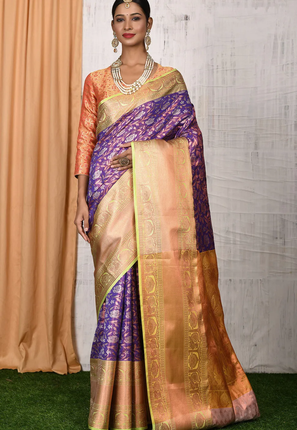 Kanchipuram Saree in Violet