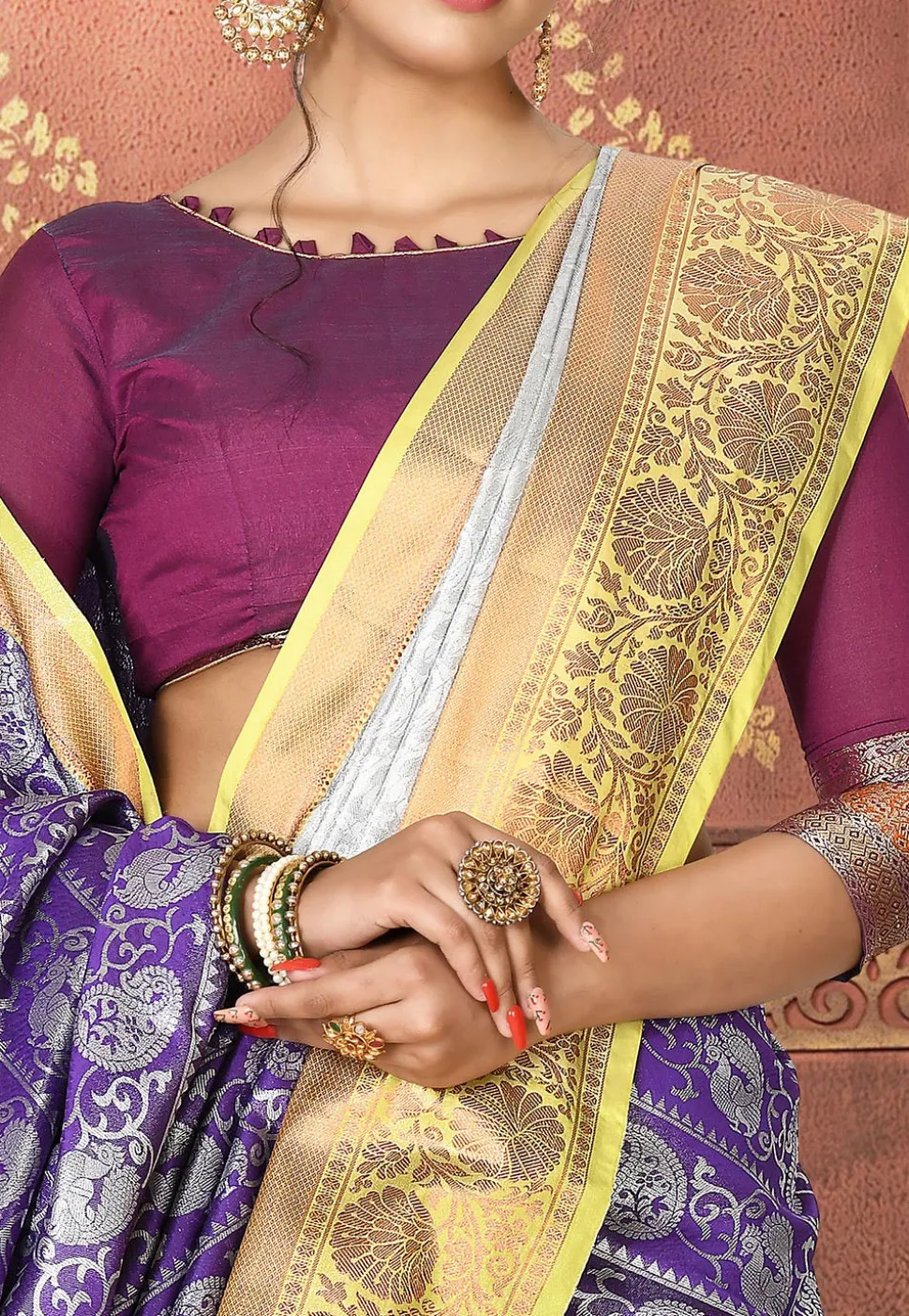 Kanchipuram Saree in Violet
