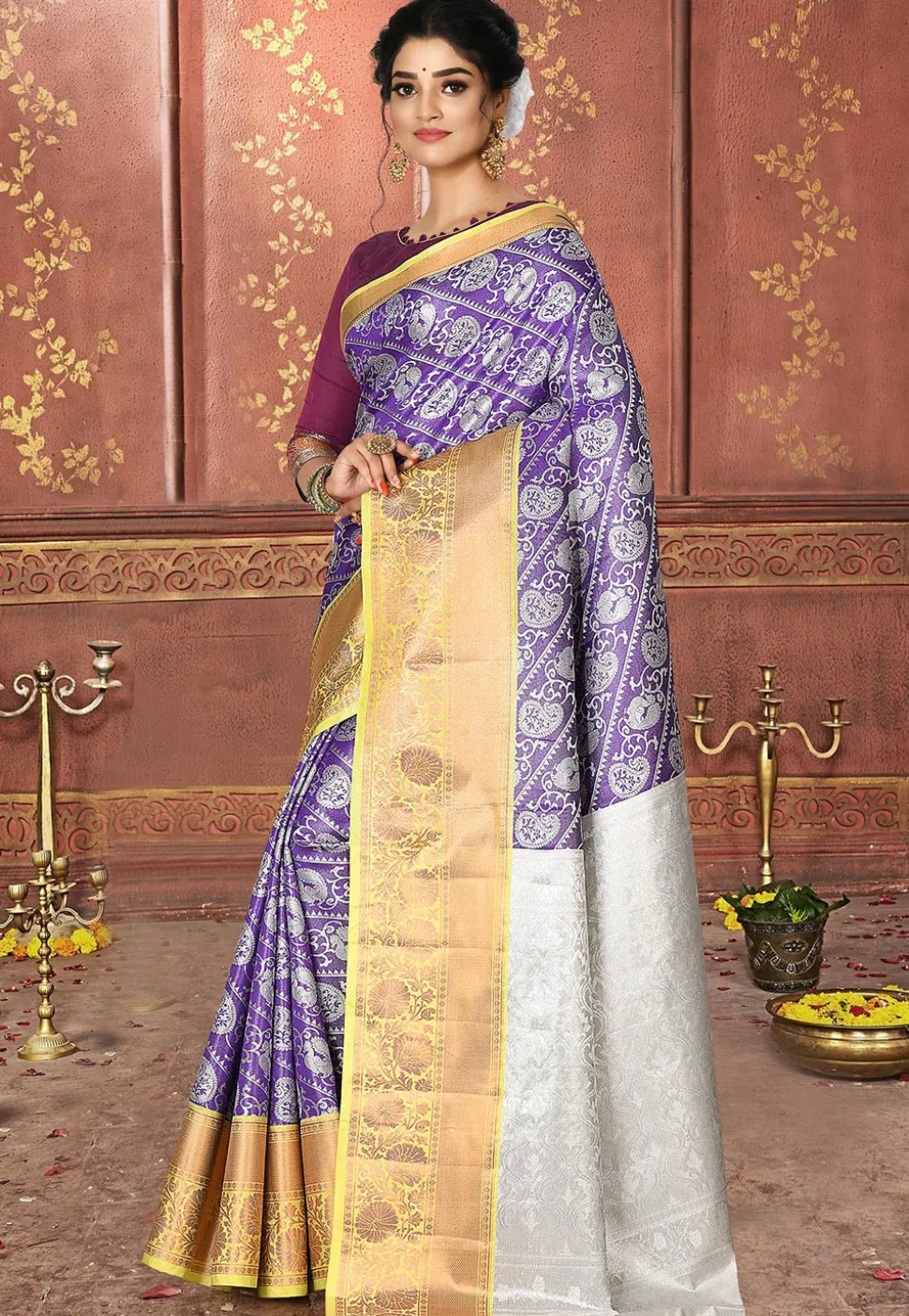 Kanchipuram Saree in Violet