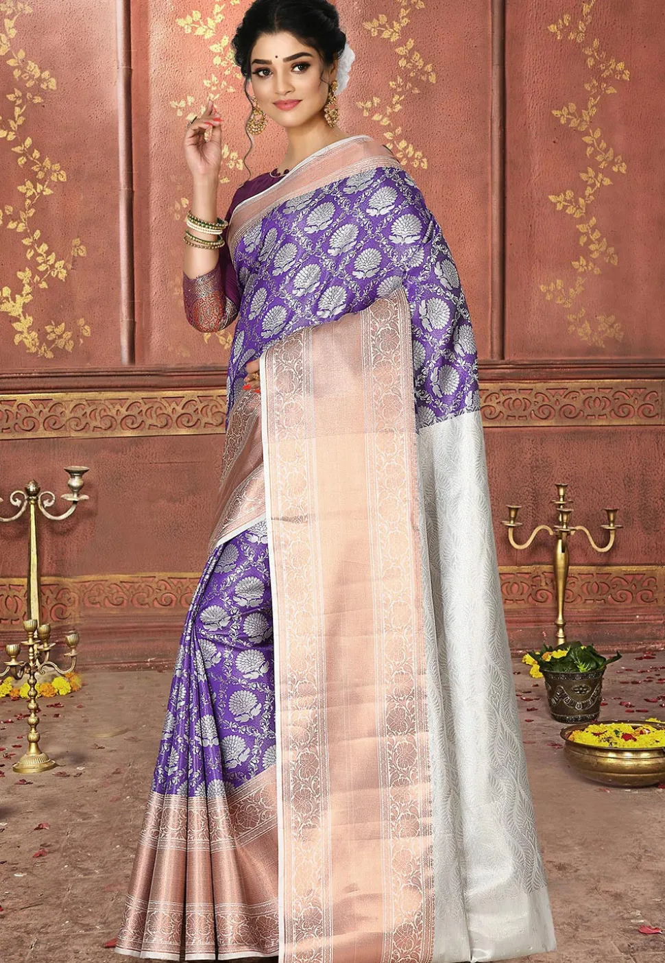Kanchipuram Saree in Violet