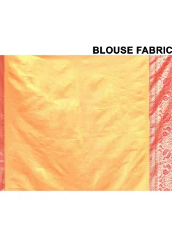 Kanchipuram Saree in Yellow and Silver Dual Tone