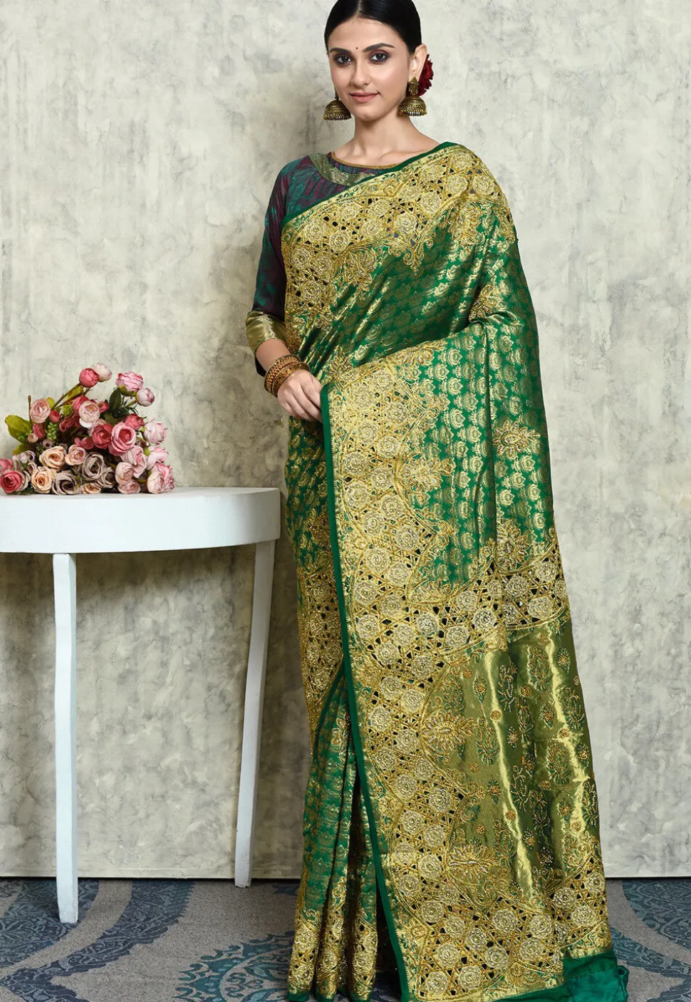 Kanchipuram Silk Saree in Green