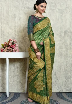 Kanchipuram Silk Saree in Green