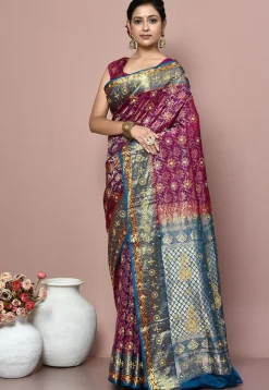 Kanchipuram Silk Saree in Magenta