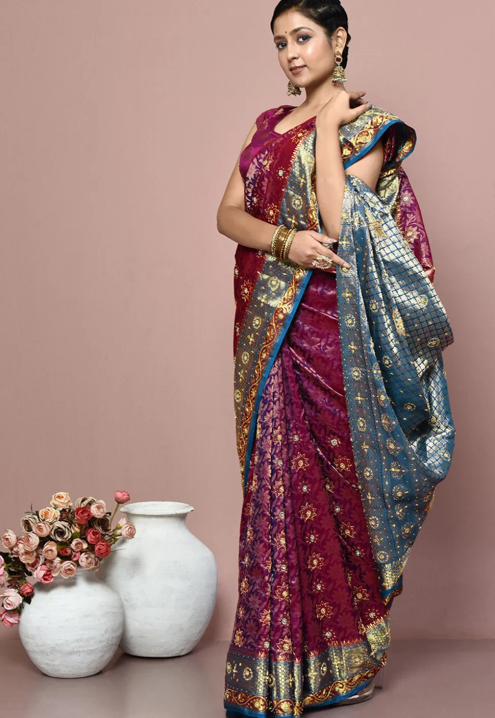 Kanchipuram Silk Saree in Magenta