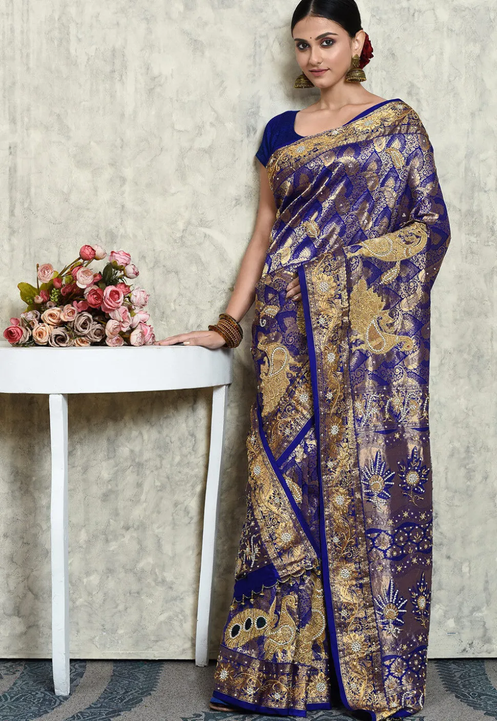 Kanchipuram Silk Saree in Blue